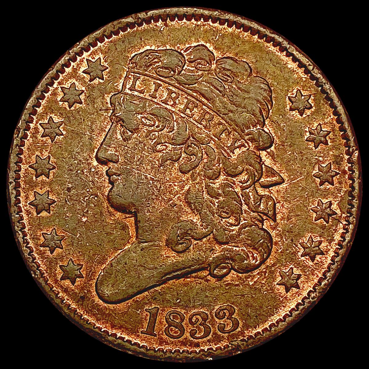 1833 Classic Head Half Cent CLOSELY UNCIRCULATED