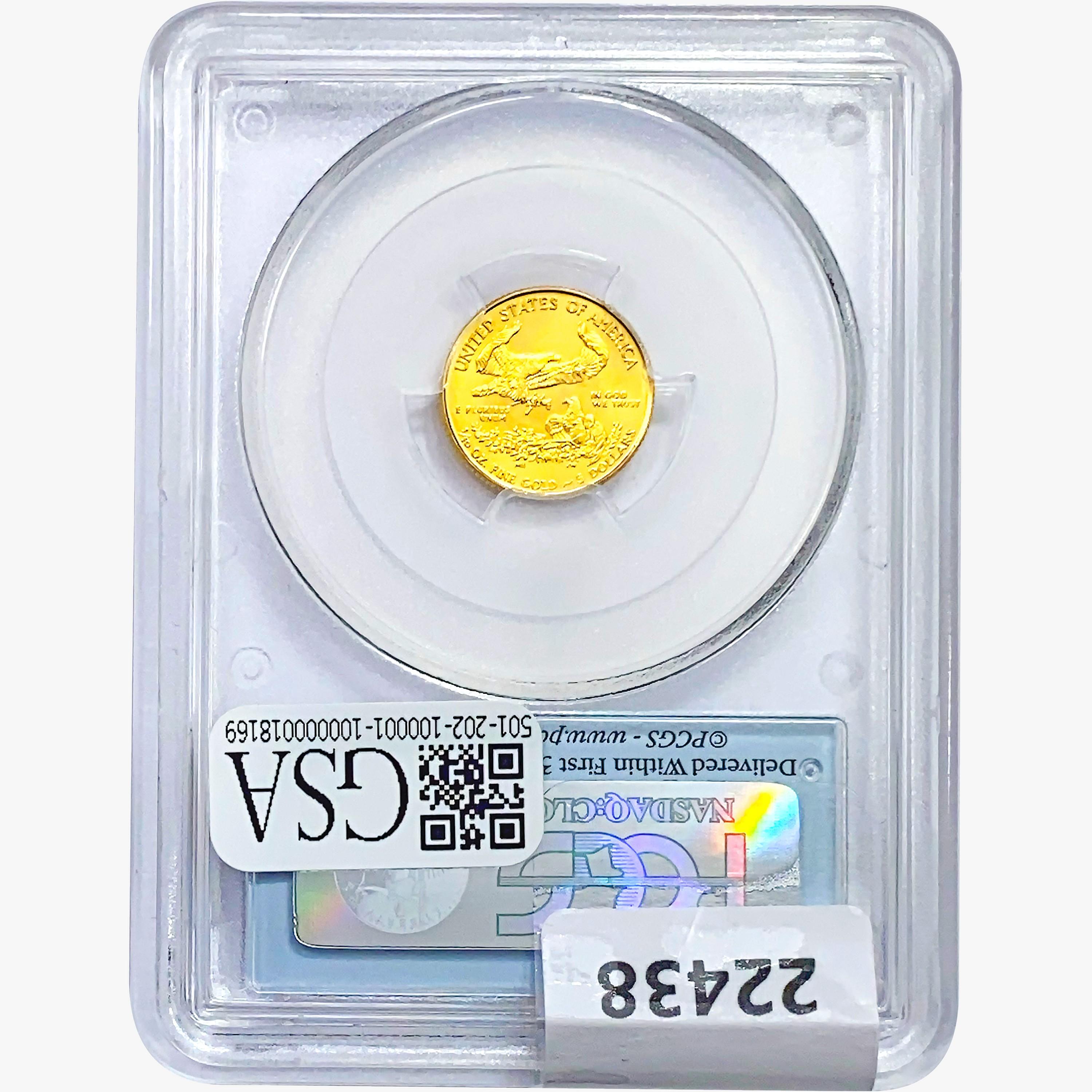 2015 $5 1/10oz. Gold Eagle-Wide Reeds PCGS MS70