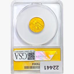 1908 $2.50 Gold Quarter Eagle ANACS AU53