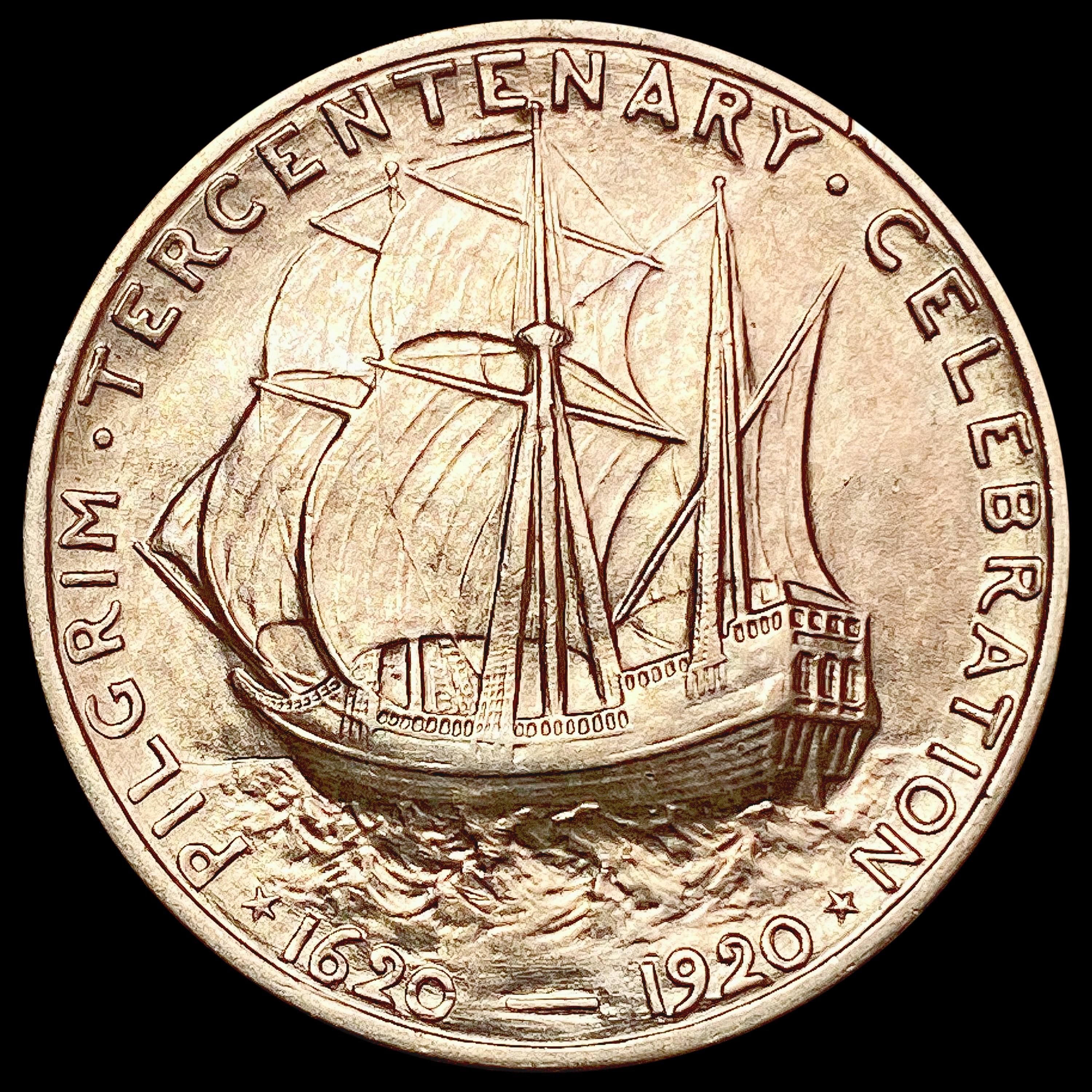 1920-D Pilgrim Half Dollar CHOICE AU
