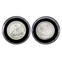 1854, 1866 Pair of Seated Liberty Half Dollars [2