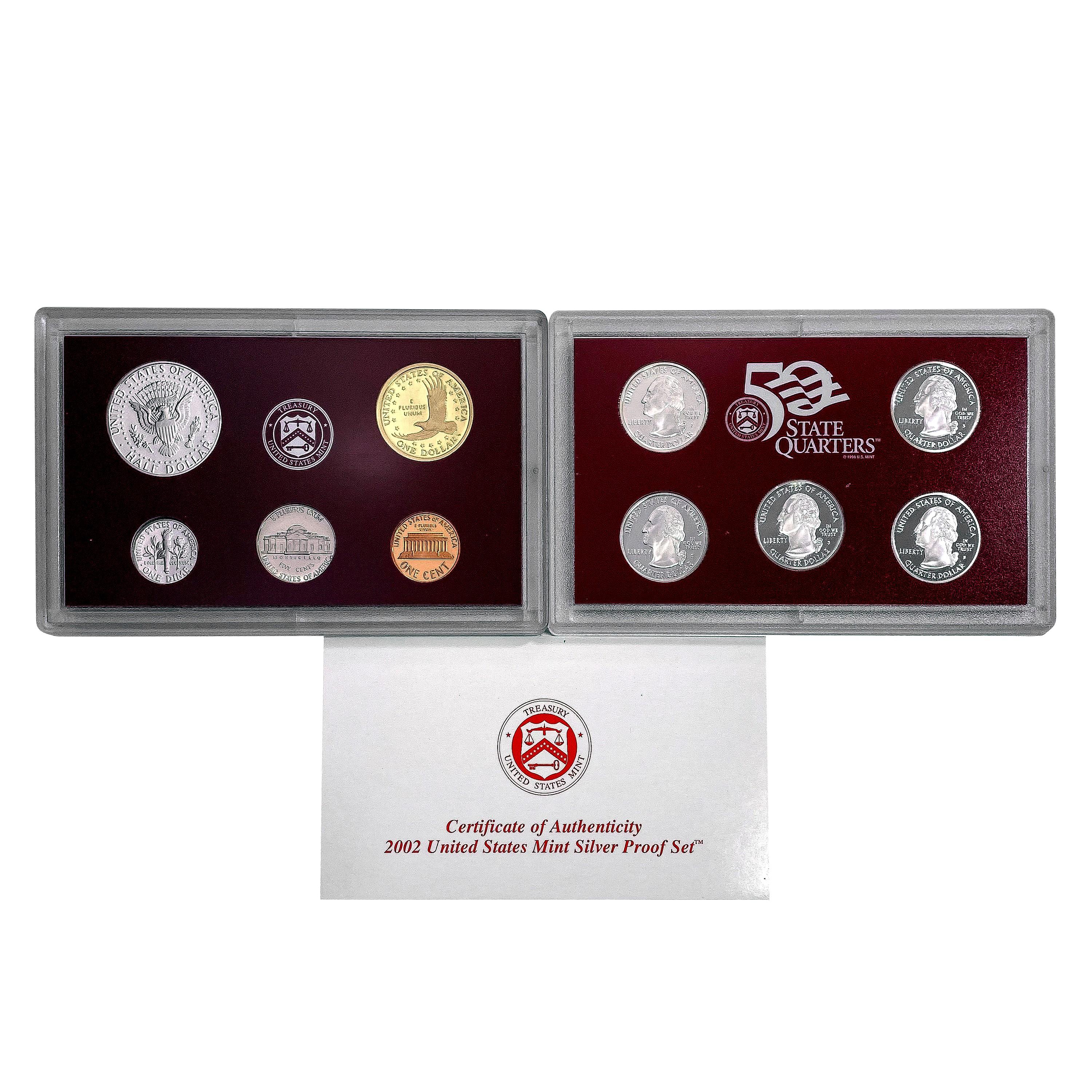 1999-2002 Silver US Proof Sets [39 Coins]