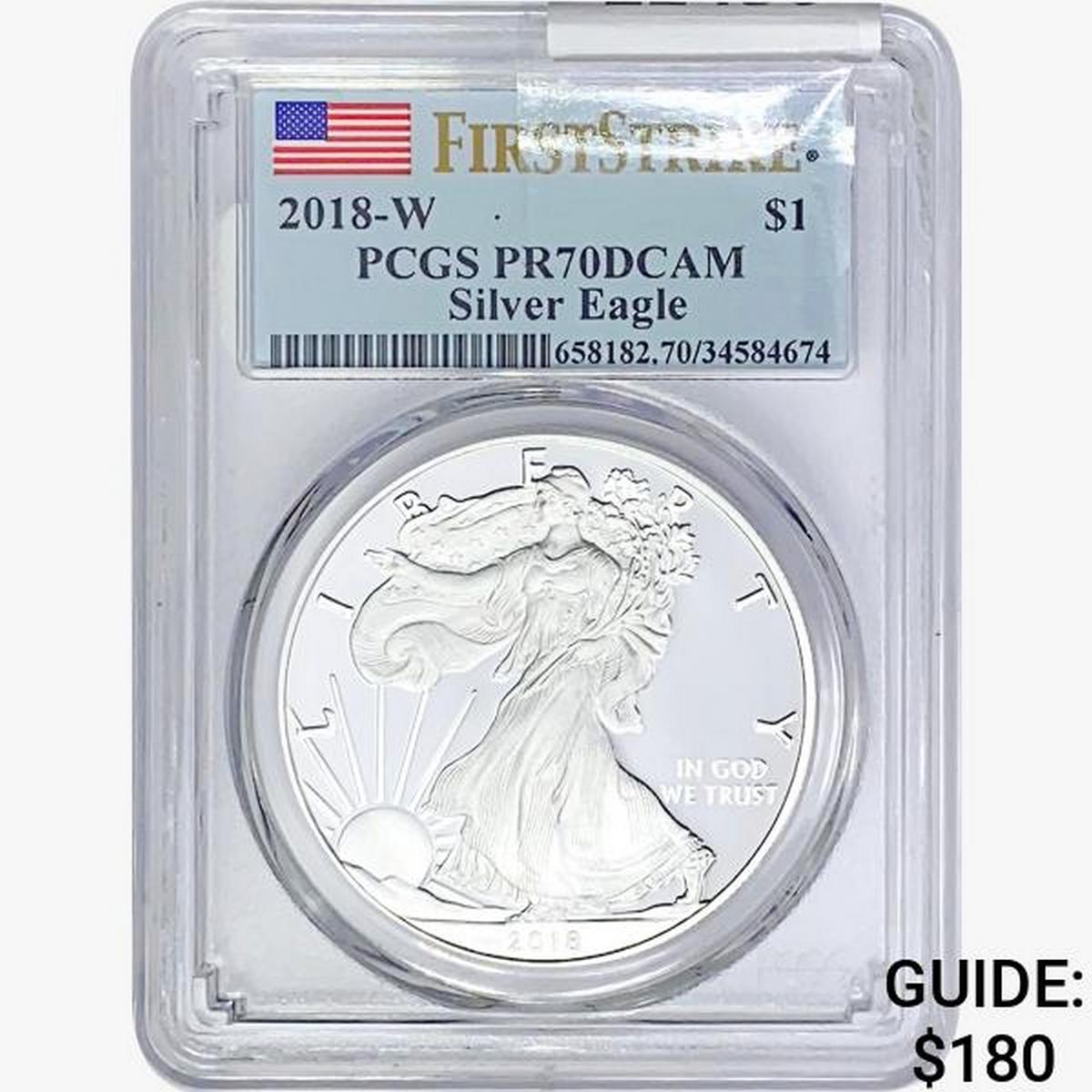2018-W American Silver Eagle PCGS PR70 DCAM