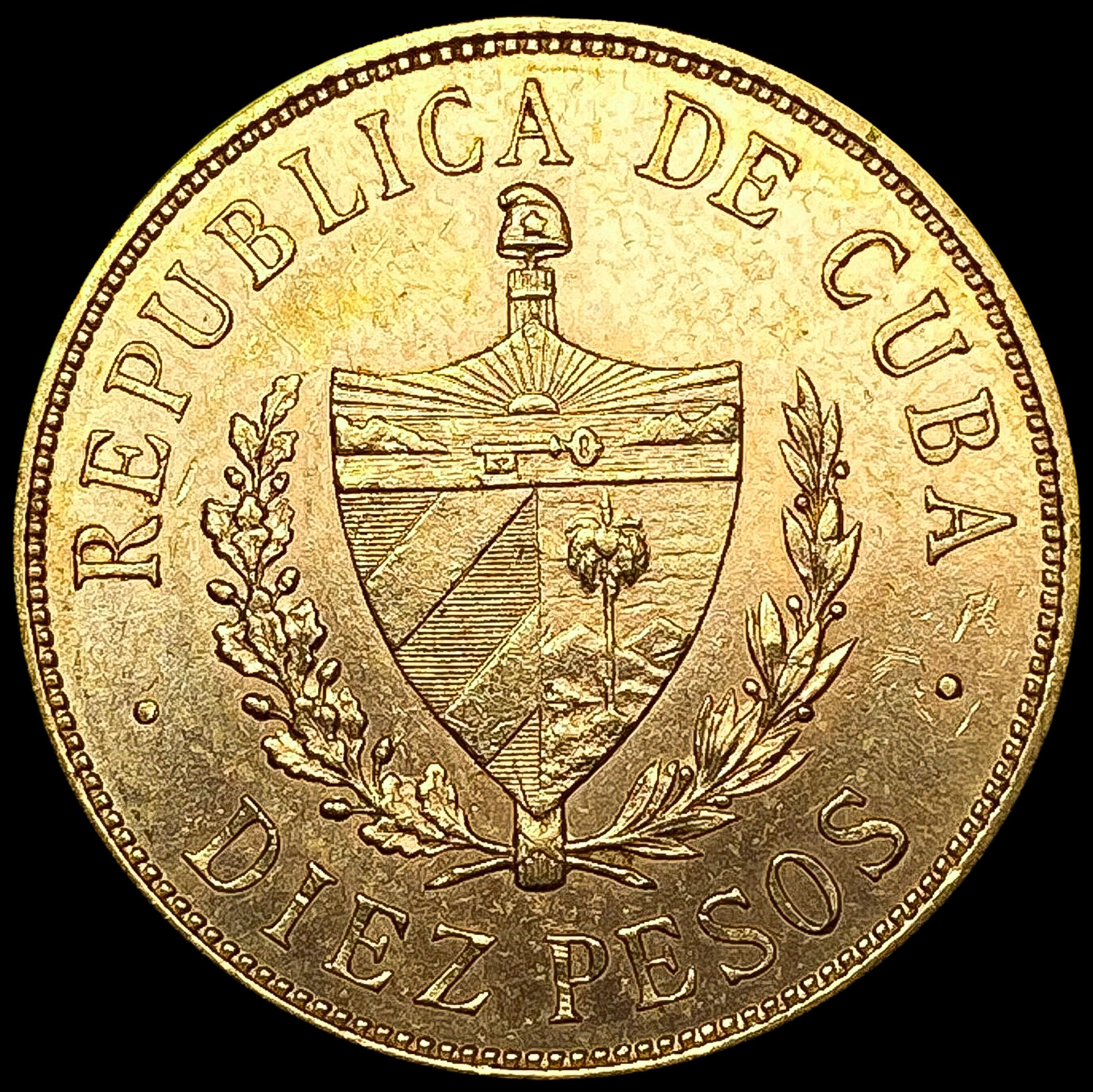 1916 Cuba .4838oz Gold 10 Pesos UNCIRCULATED
