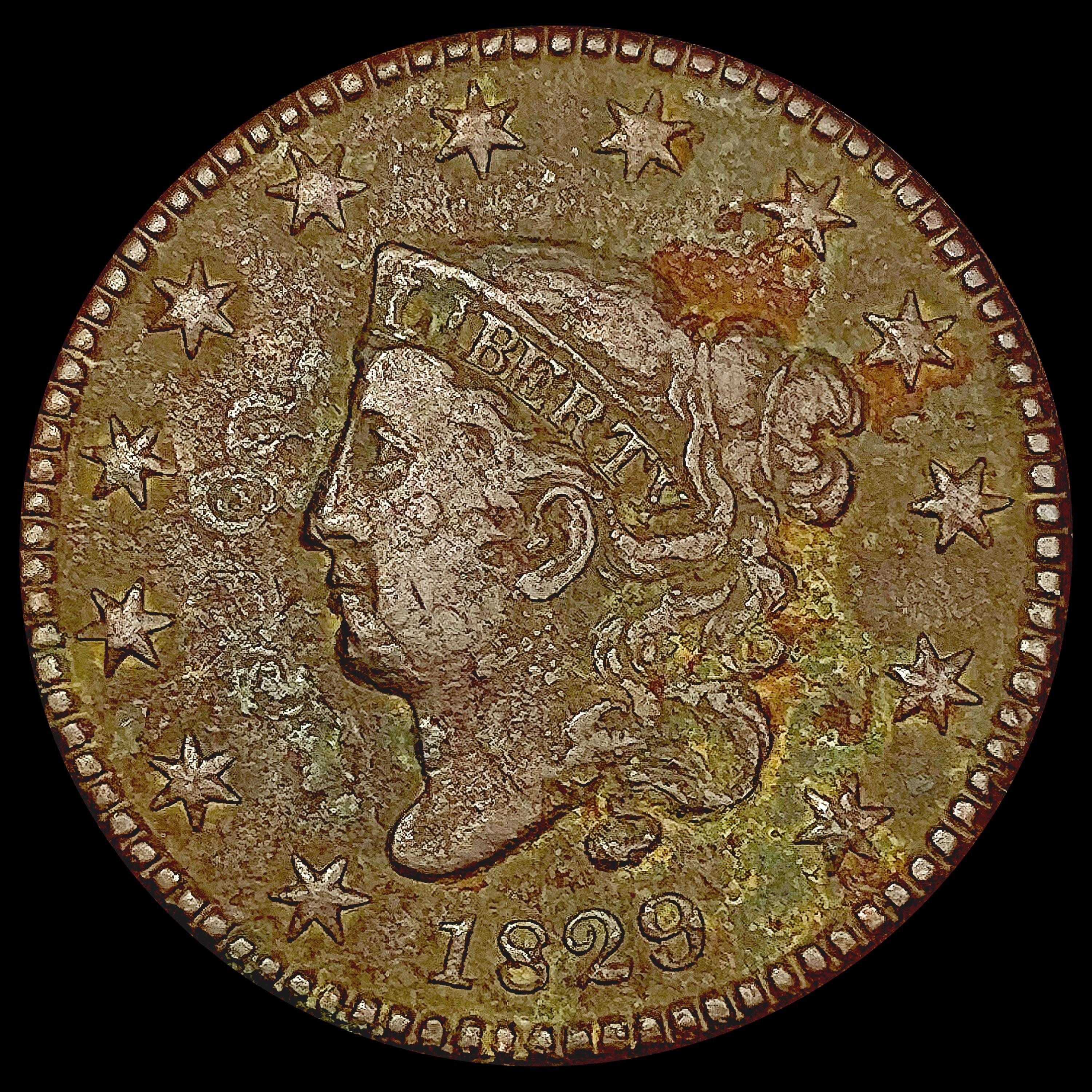 1829 Lg Ltrs Coronet Head Large Cent LIGHTLY CIRCU