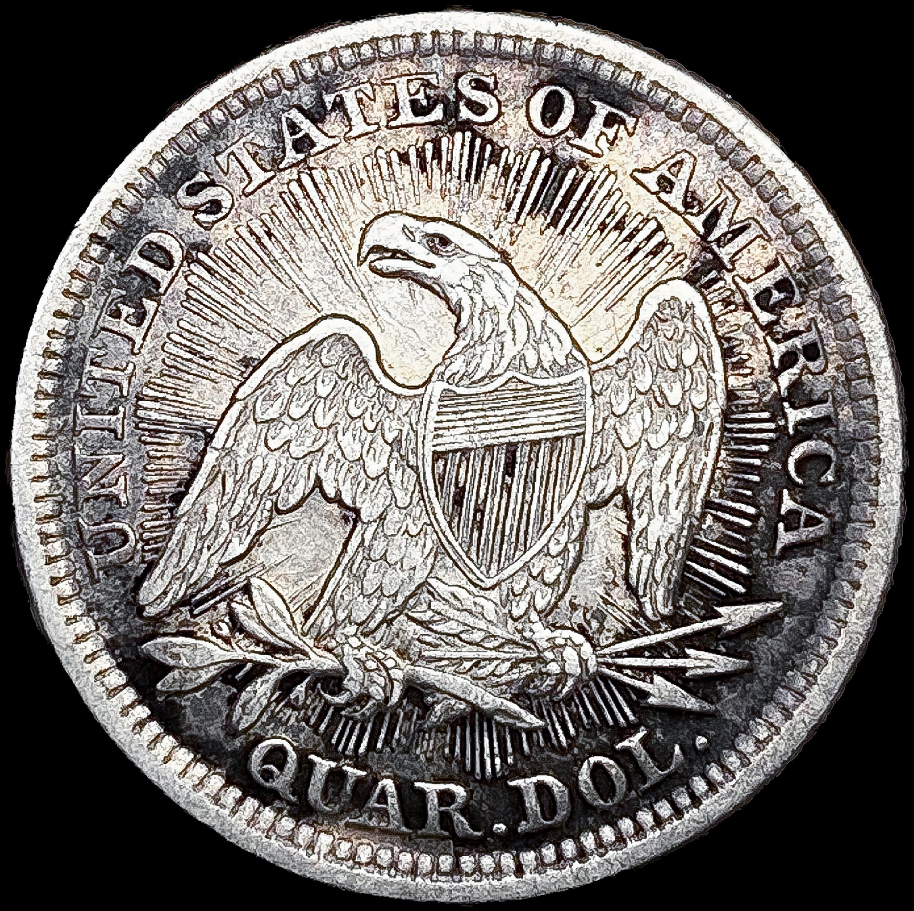 1853 Arws & Rays Seated Liberty Quarter CLOSELY UN