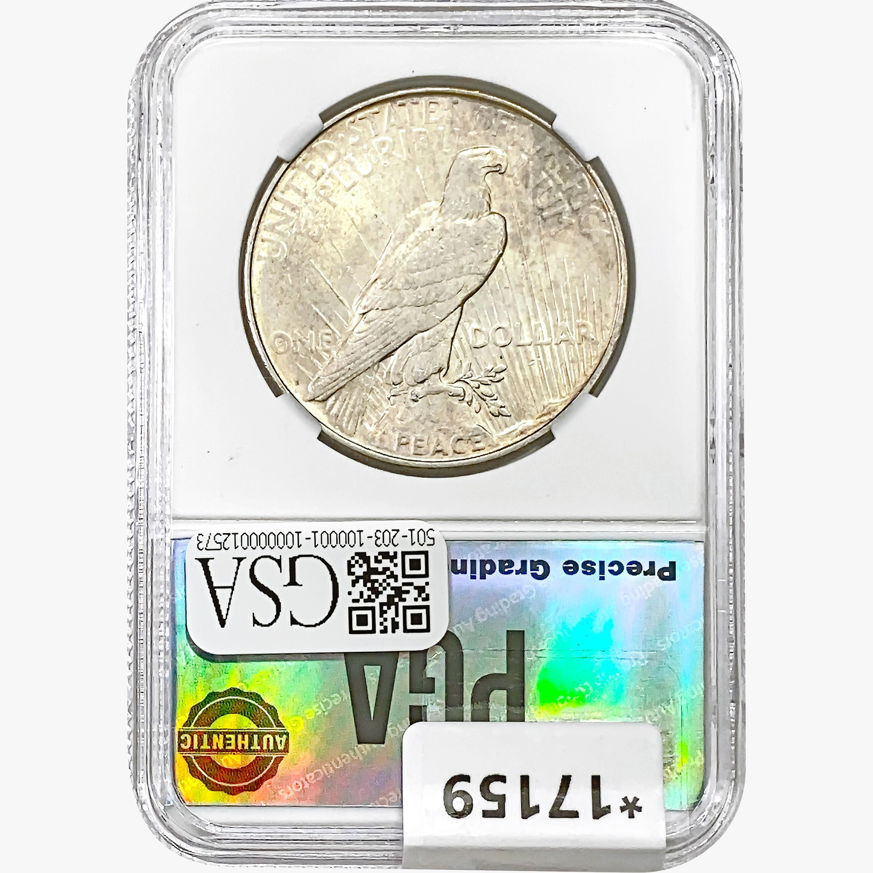 1923-D Silver Peace Dollar PGA MS63