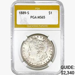 1889-S Morgan Silver Dollar PGA MS65