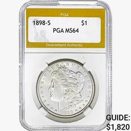 1898-S Morgan Silver Dollar PGA MS64