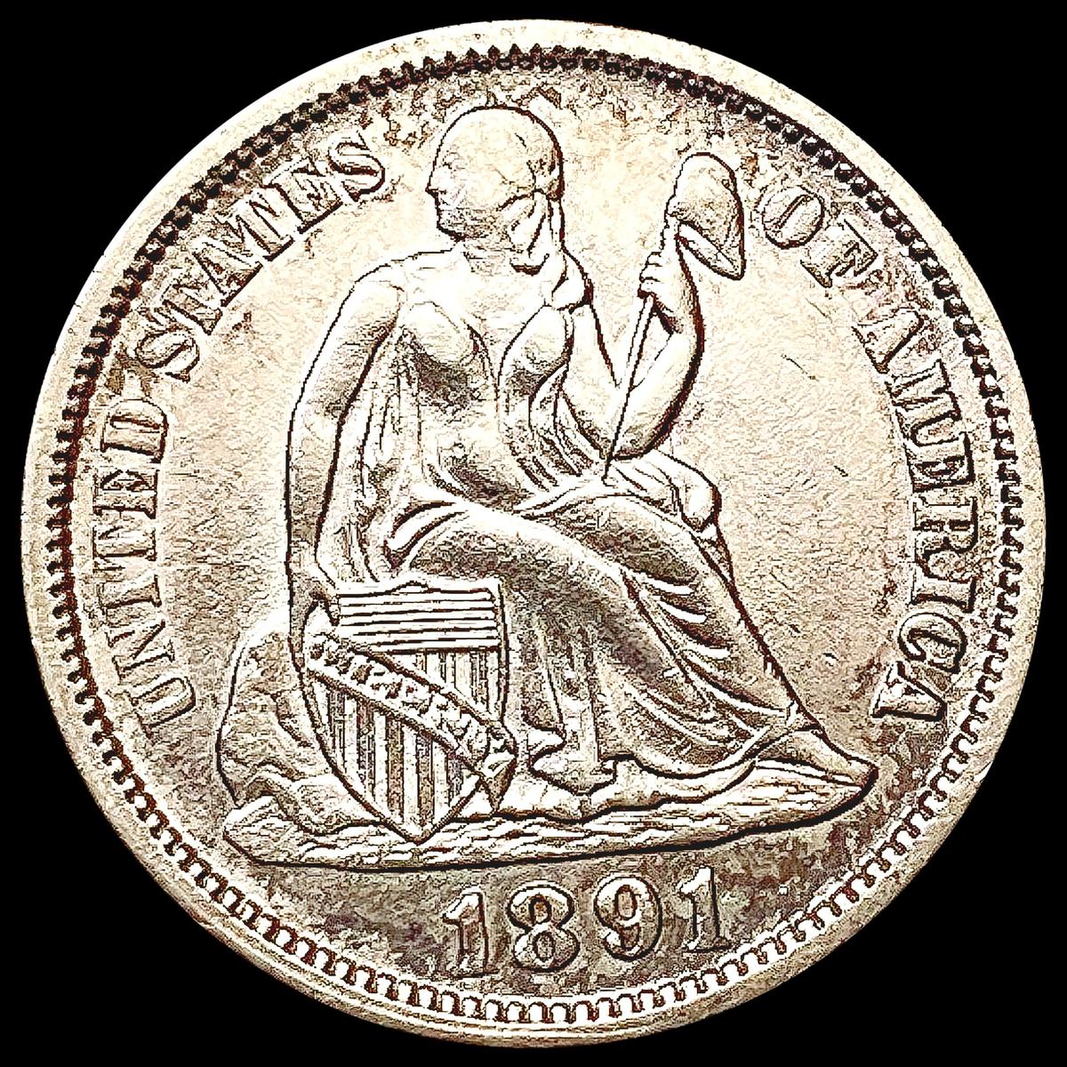 1891-O Seated Liberty Dime CLOSELY UNCIRCULATED