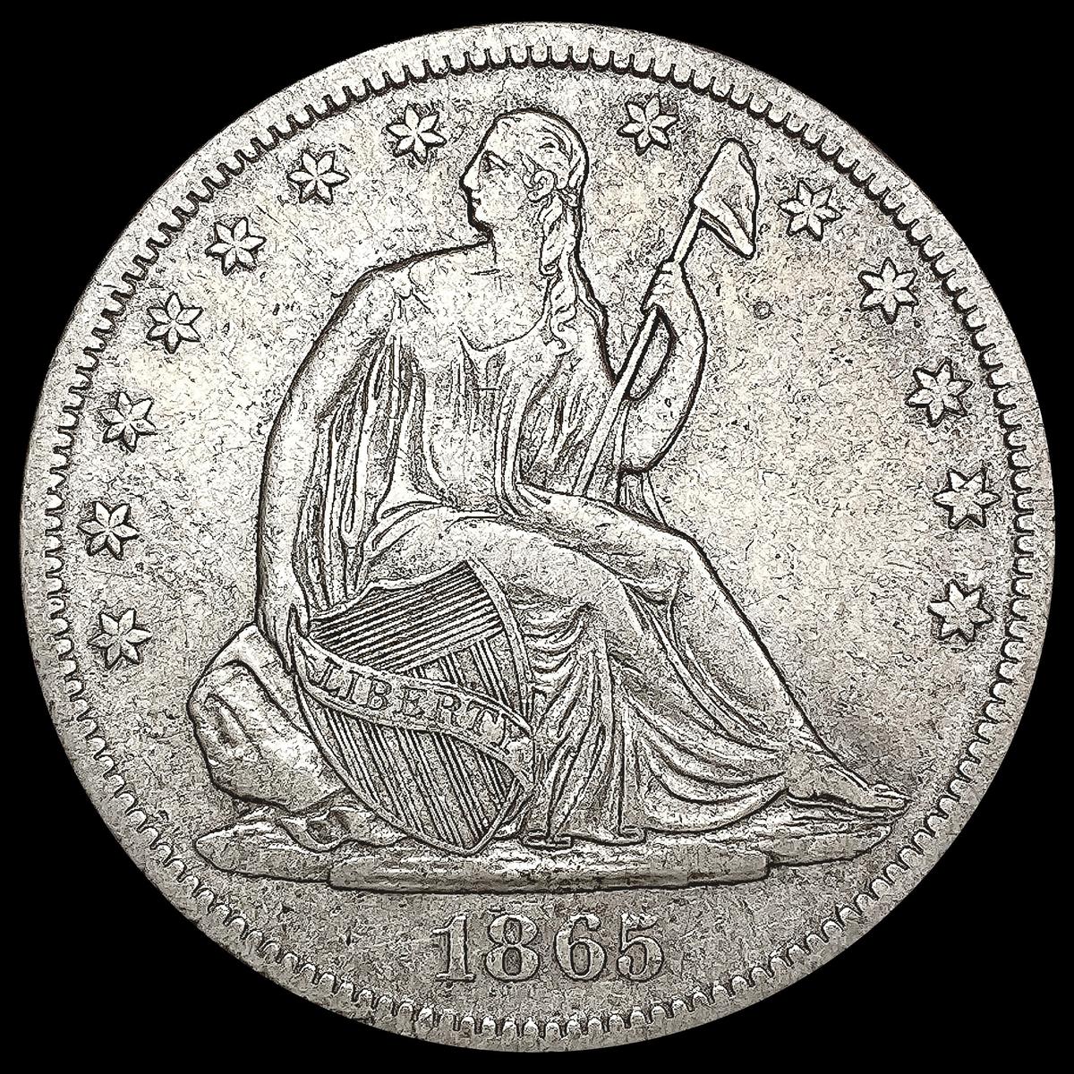 1865-S Seated Liberty Half Dollar LIGHTLY CIRCULAT