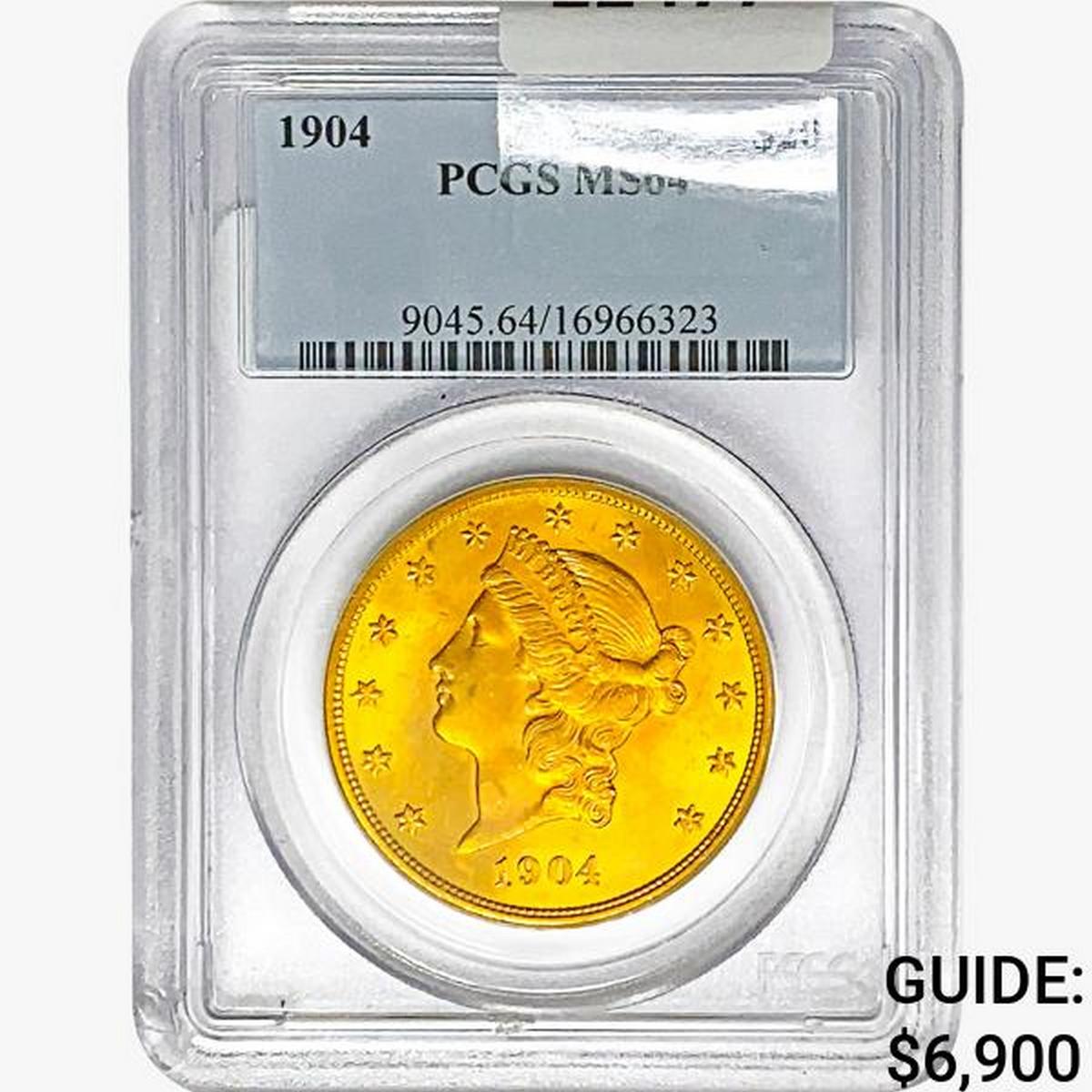 1904 $20 Gold Double Eagle PCGS MS64