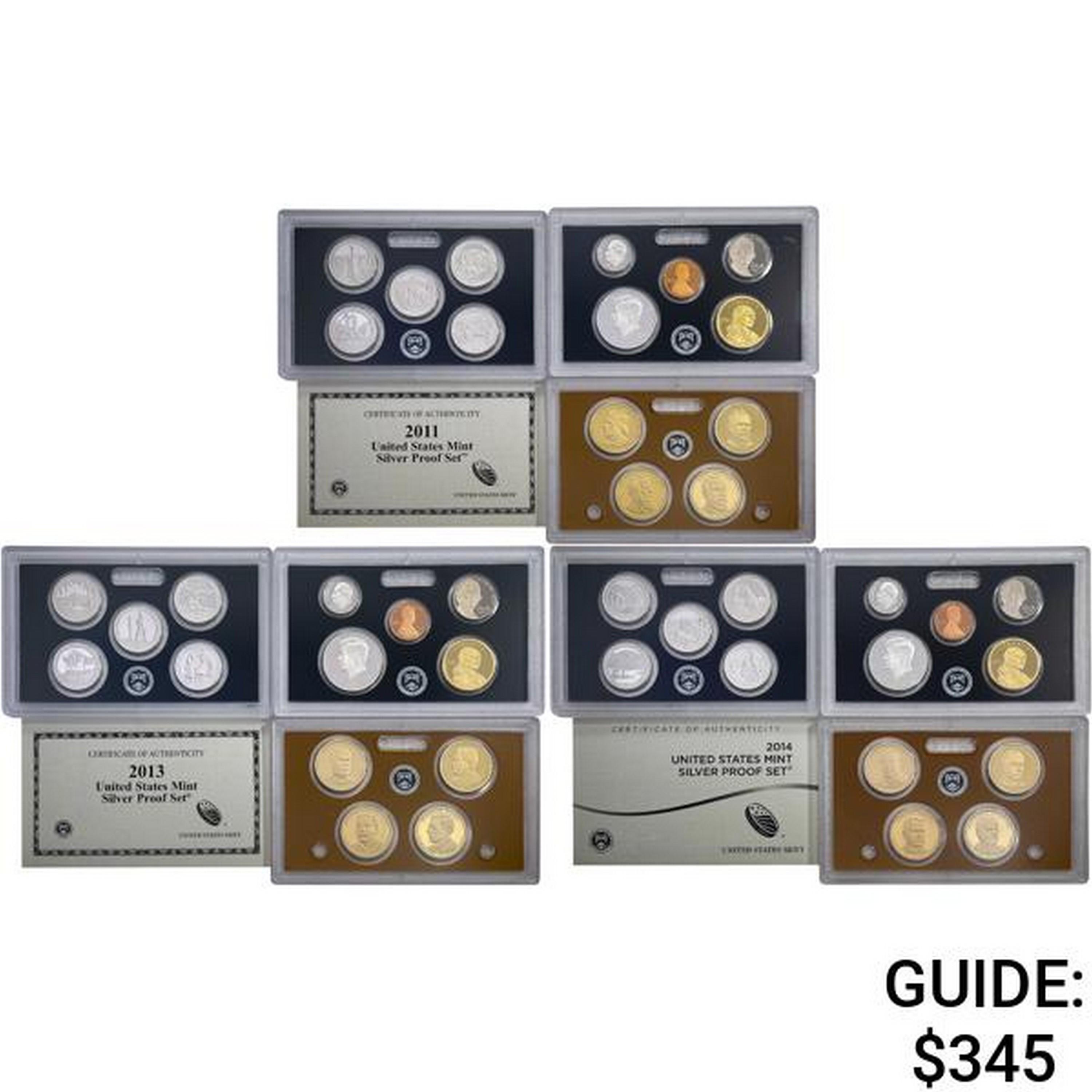 2011-2013 Silver US Proof Sets [42 Coins]