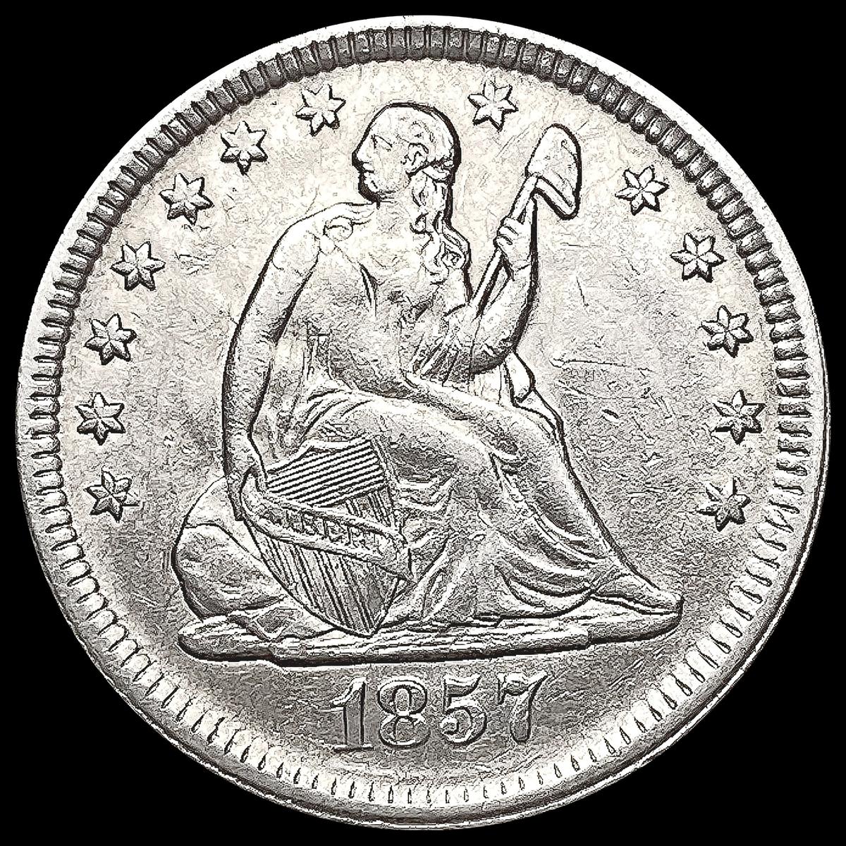 1857 Seated Liberty Quarter CHOICE AU