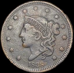 1838 Large Cent NEARLY UNCIRCULATED