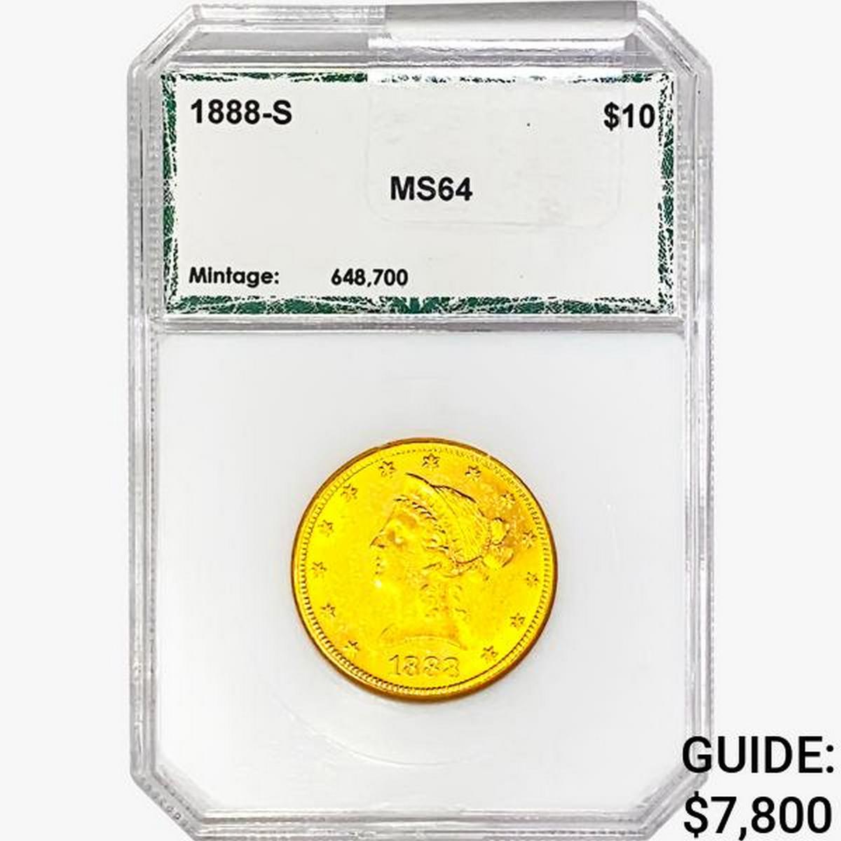 1888-S $10 Gold Eagle PCI MS64