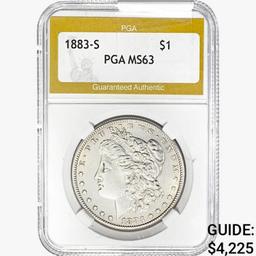 1883-S Morgan Silver Dollar PGA MS63