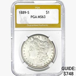 1889-S Morgan Silver Dollar PGA MS63