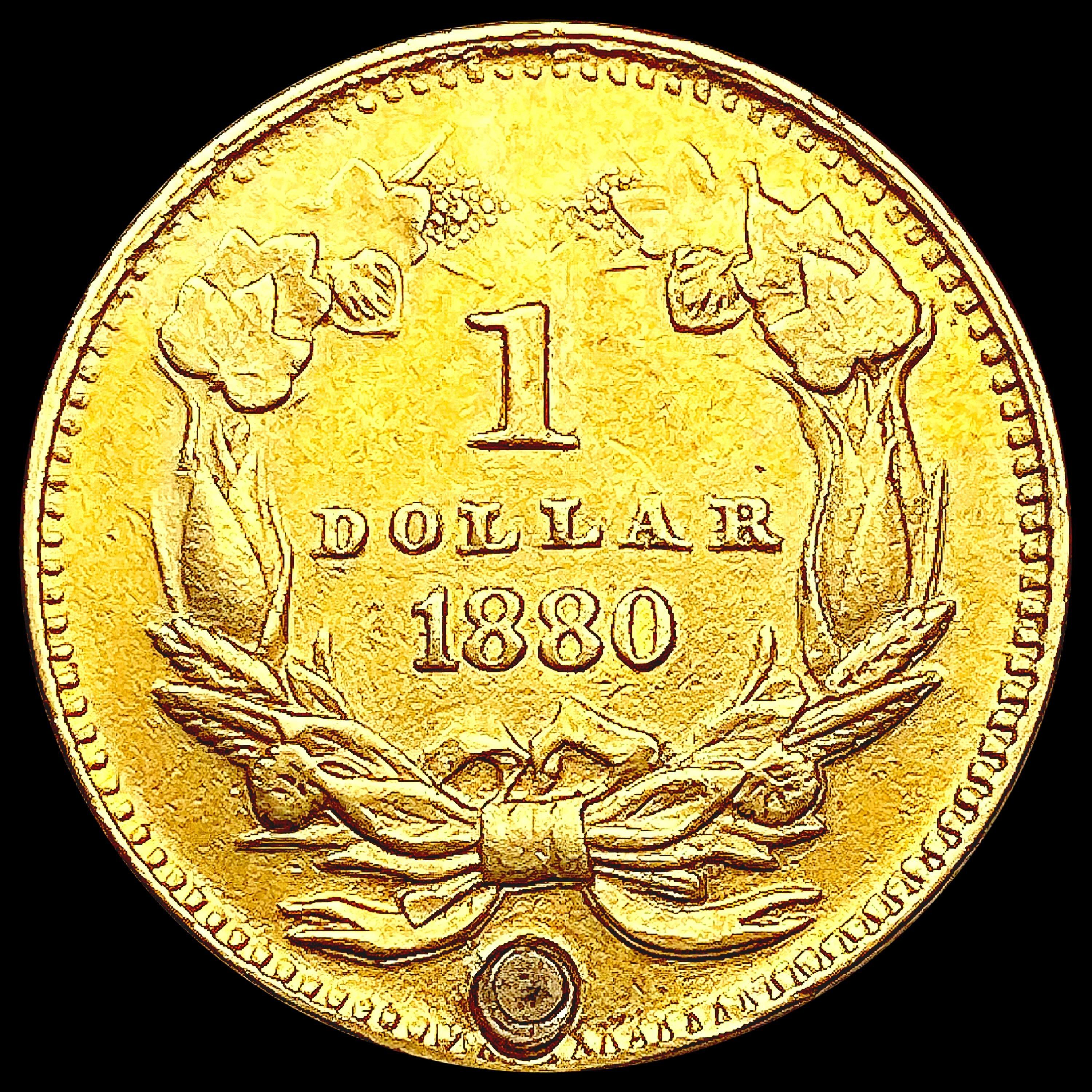 1880 Rare Gold Dollar NEARLY UNCIRCULATED