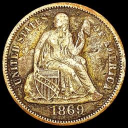 1869-S Seated Liberty Dime LIGHTLY CIRCULATED