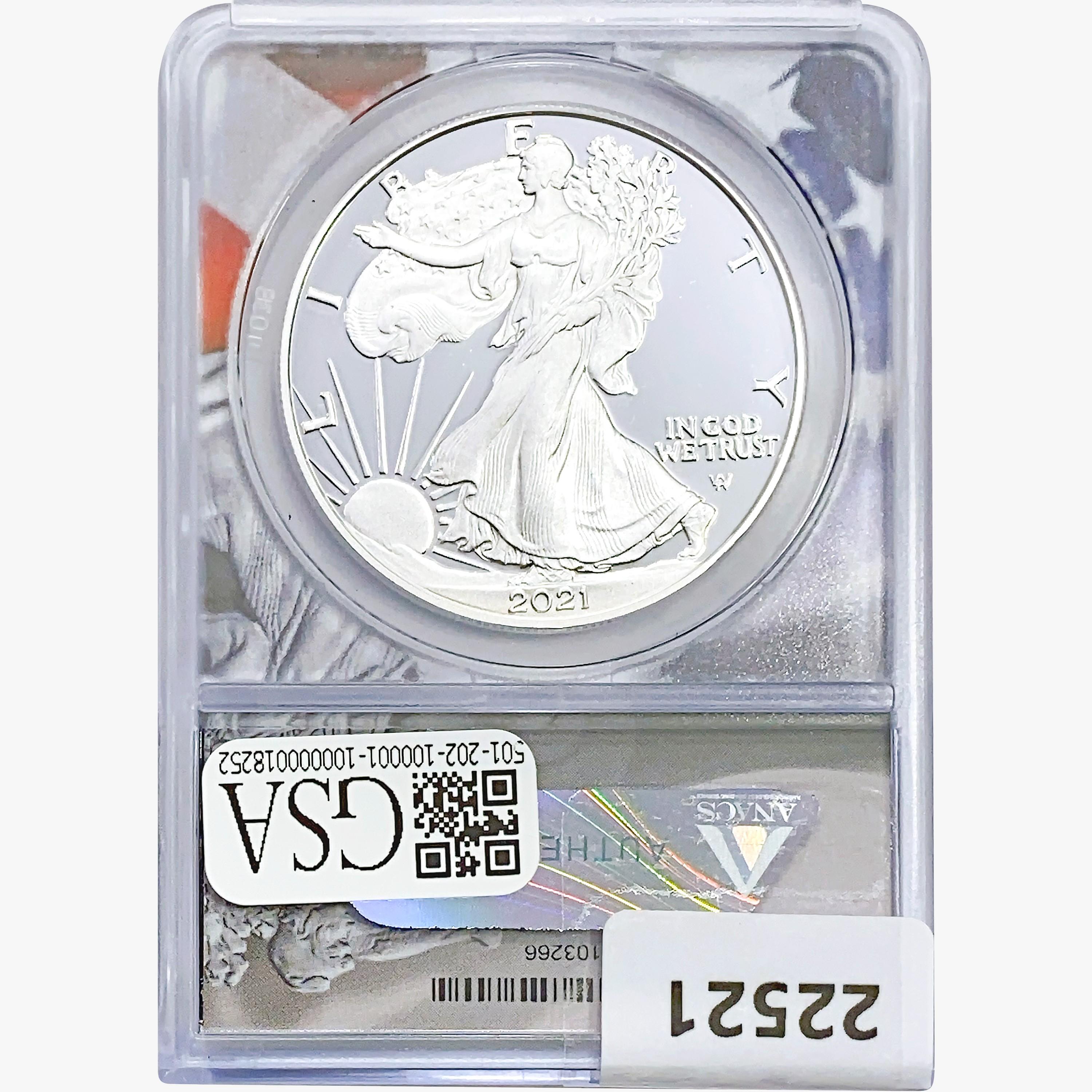 2021-W Silver Eagle ANACS PR70 DCAM Ty II