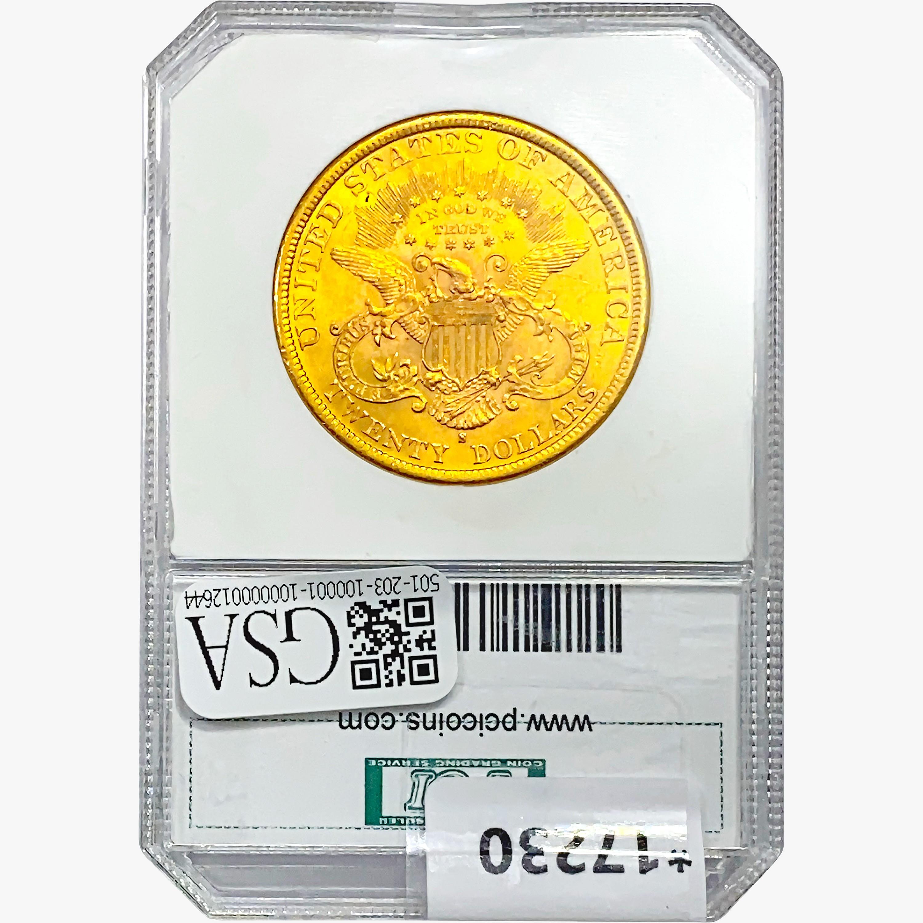 1884-S $20 Gold Double Eagle PCI MS63