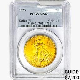 1925 $20 Gold Double Eagle PCGS MS65