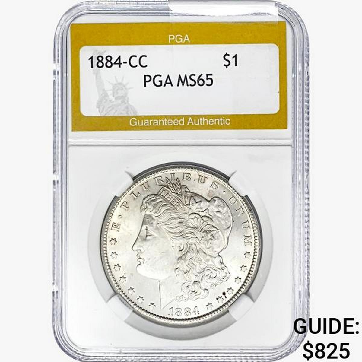 1884-CC Morgan Silver Dollar PGA MS65