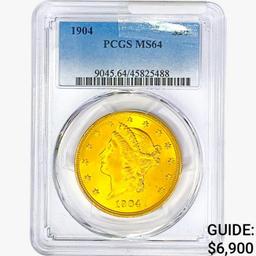 1904 $20 Gold Double Eagle PCGS MS64