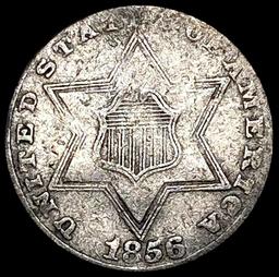 1856 Silver Three Cent LIGHTLY CIRCULATED