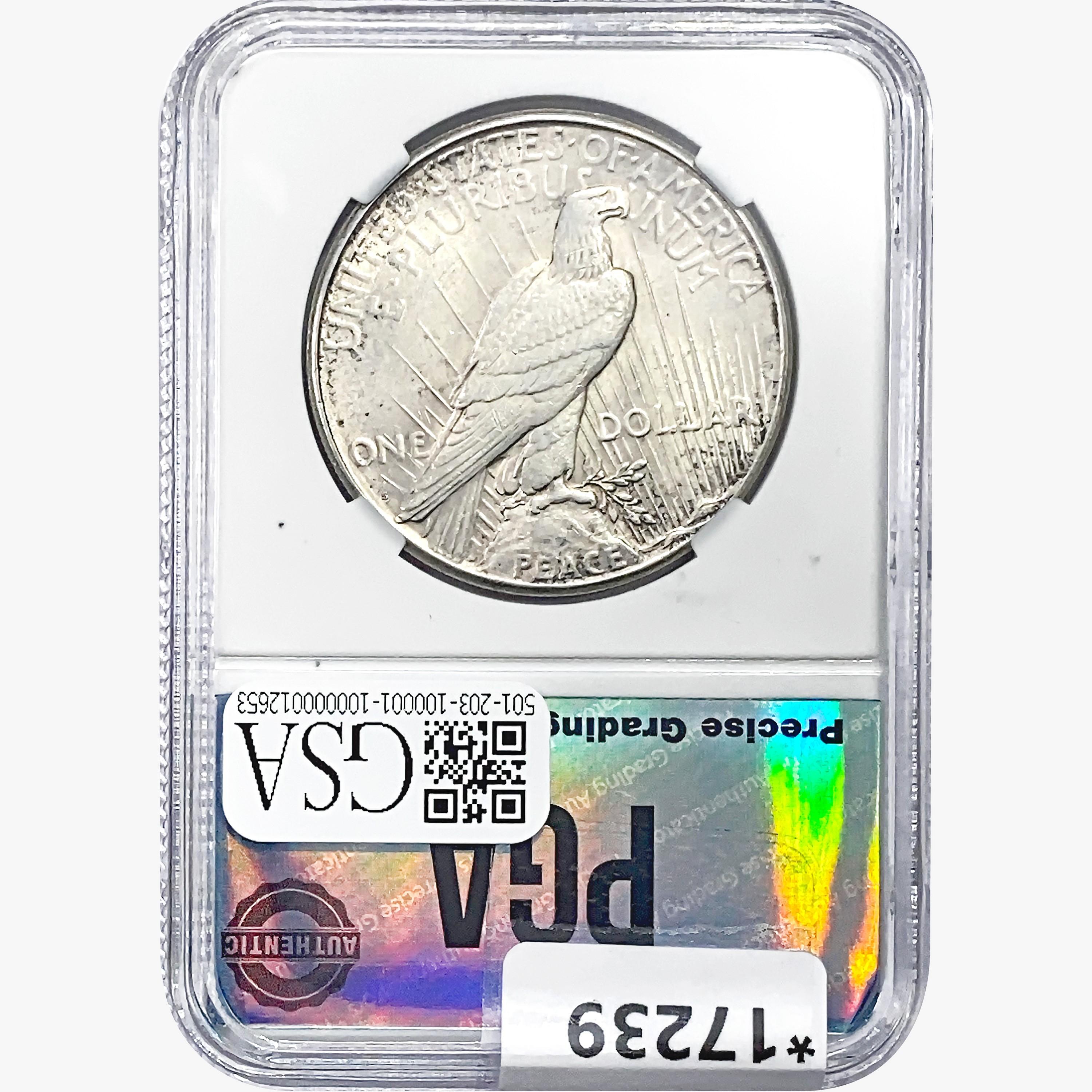 1922-S Silver Peace Dollar PGA MS65