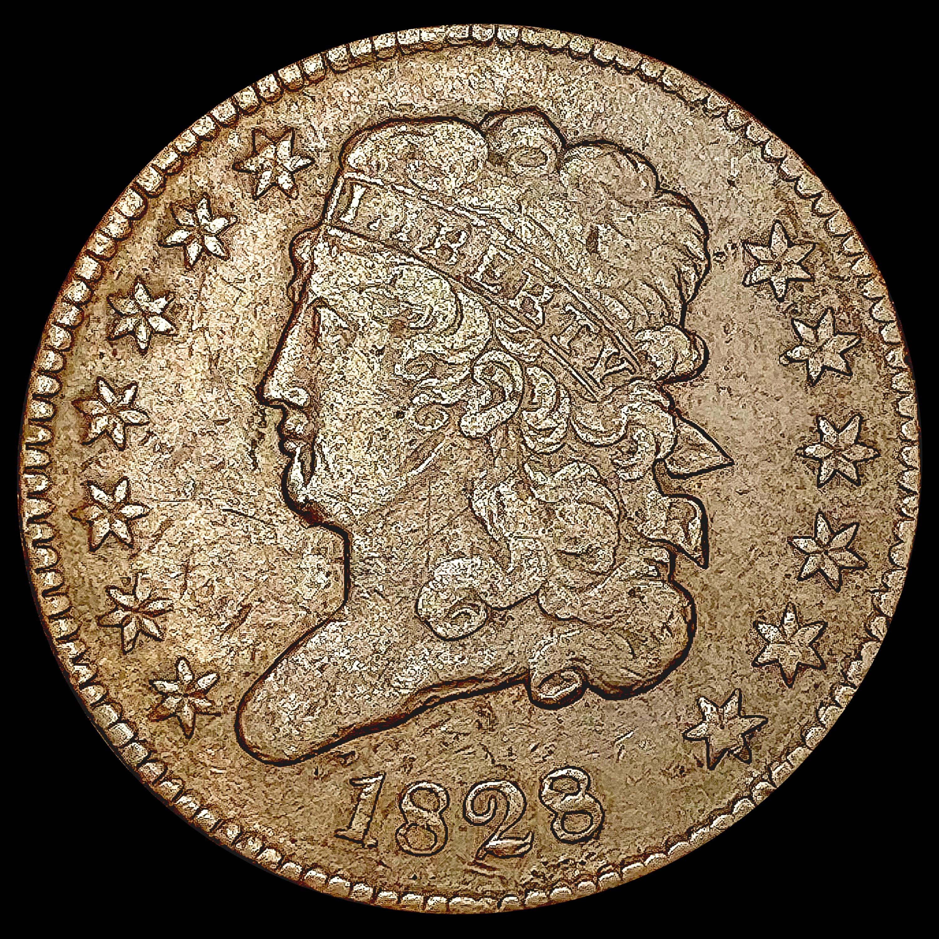 1828 13 Stars Classic Head Half Cent LIGHTLY CIRCU