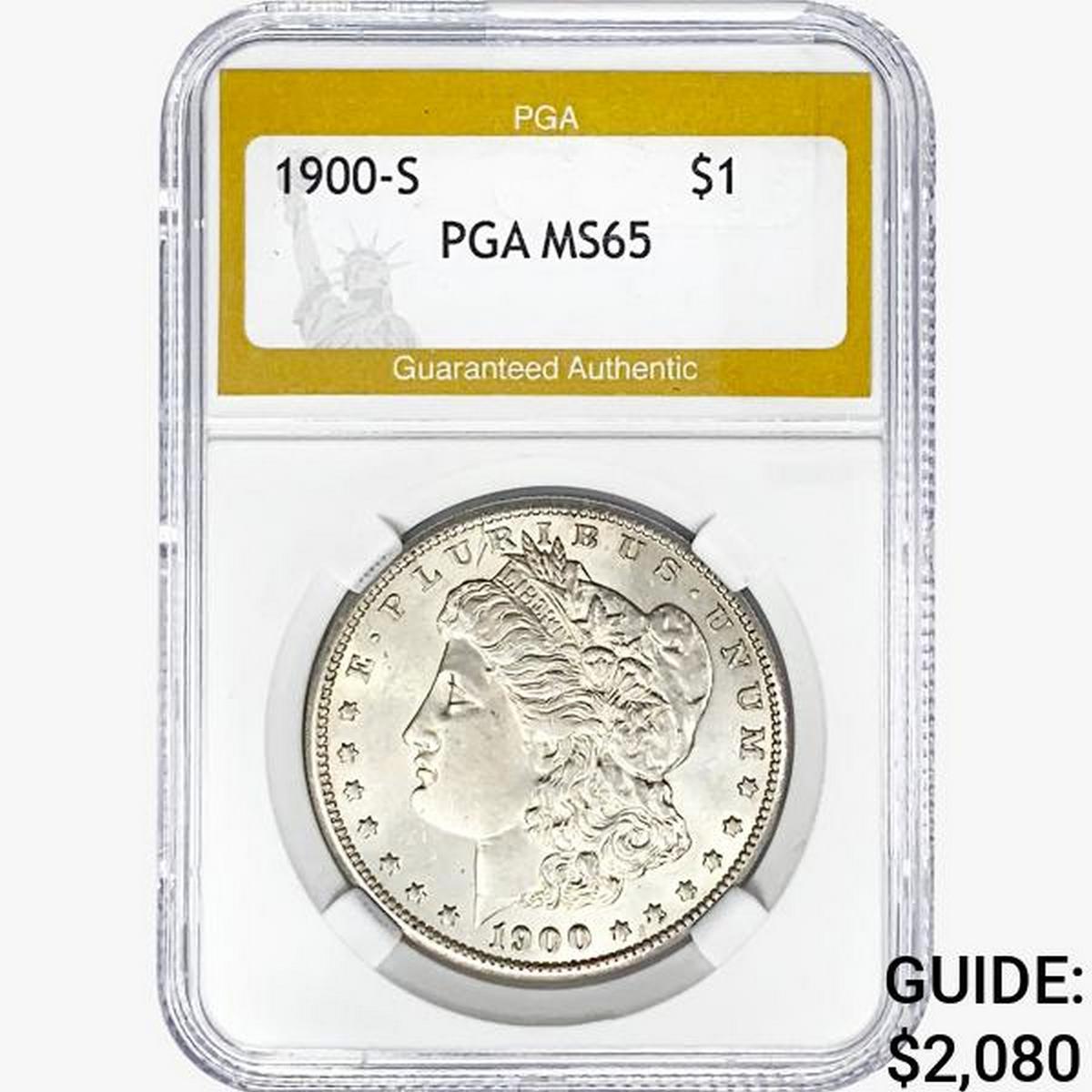 1900-S Morgan Silver Dollar PGA MS65