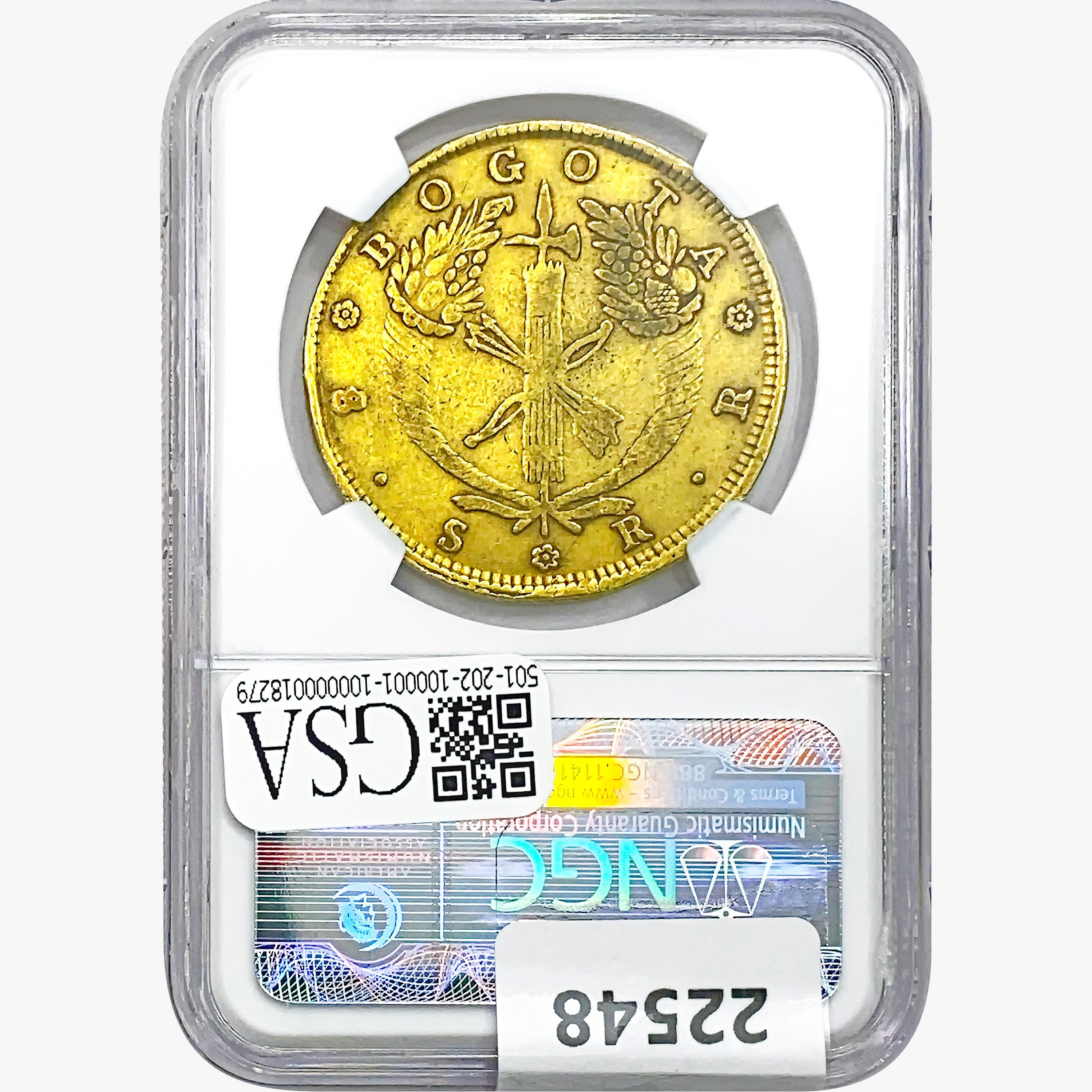 1827 .7617oz. Gold RR Colombia 8 E Bogota NGC VF30