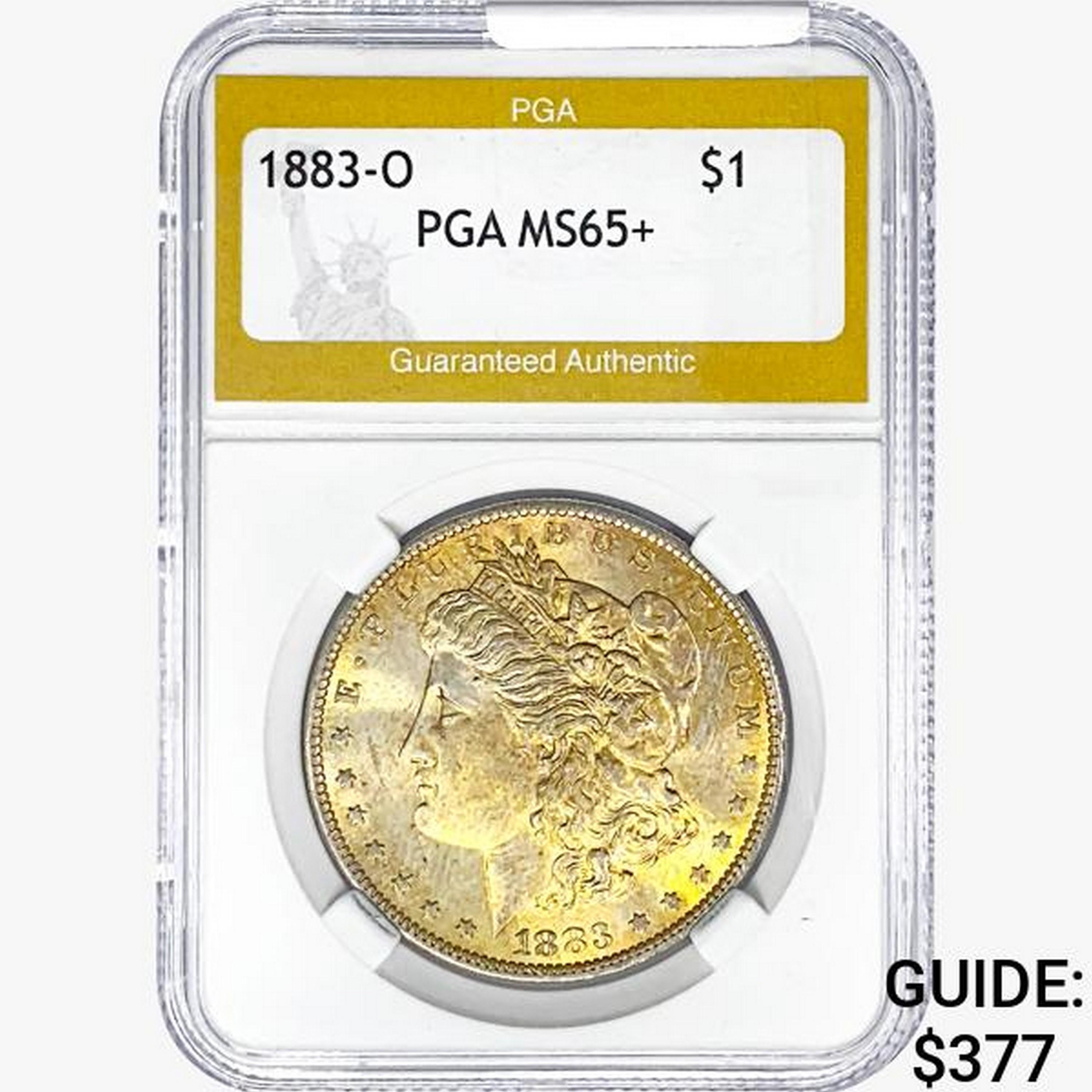 1883-O Morgan Silver Dollar PGA MS65+