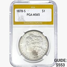 1878-S Morgan Silver Dollar PGA MS65