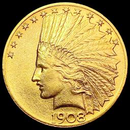 1908 $10 Gold Eagle CLOSELY UNCIRCULATED