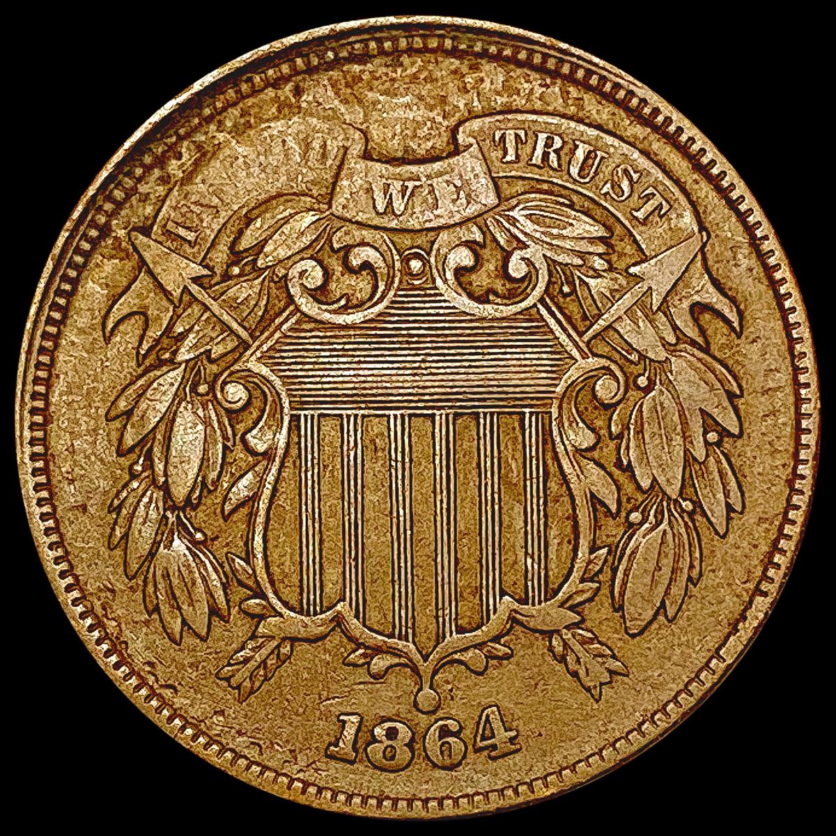 1864 Two Cent Piece NEARLY UNCIRCULATED