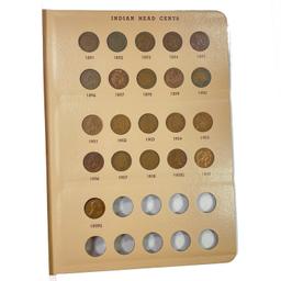 1857-1909 Varied US Cent Book (58 Coins)
