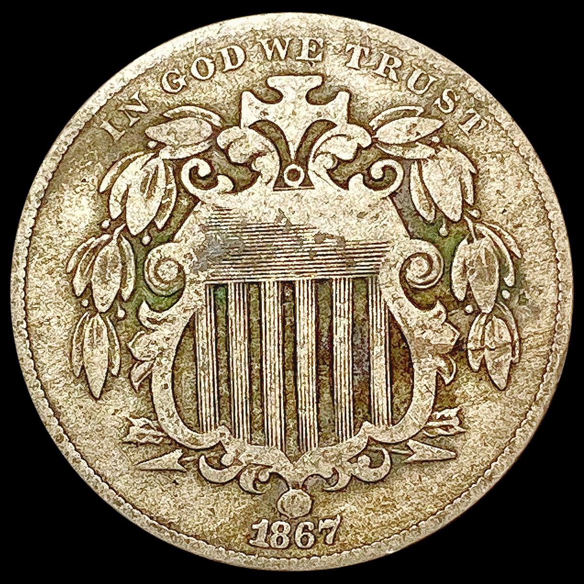 1867 Shield Nickel NICELY CIRCULATED