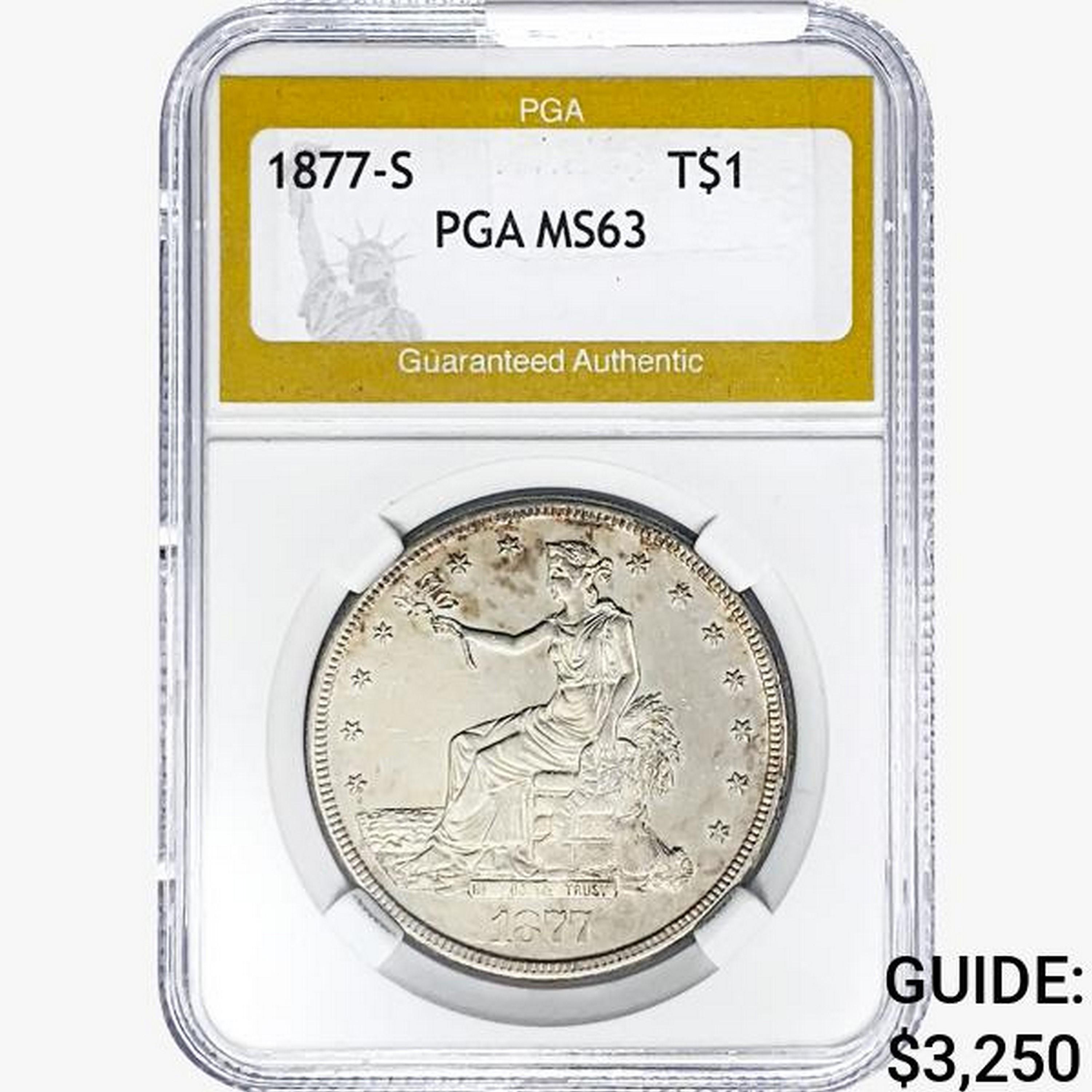 1877-S Silver Trade Dollar PGA MS63