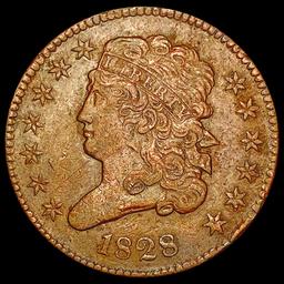 1828 Classic Head Half Cent NEARLY UNCIRCULATED