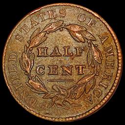 1828 Classic Head Half Cent NEARLY UNCIRCULATED