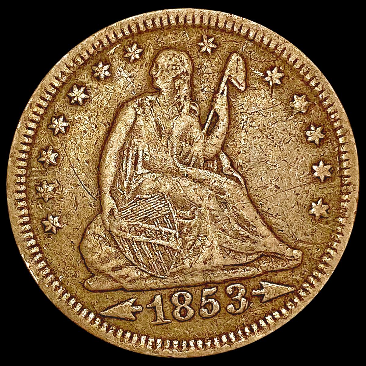 1853 Seated Liberty Quarter LIGHTLY CIRCULATED