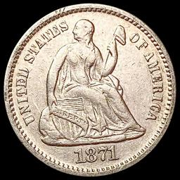 1871 Seated Liberty Half Dime CLOSELY UNCIRCULATED