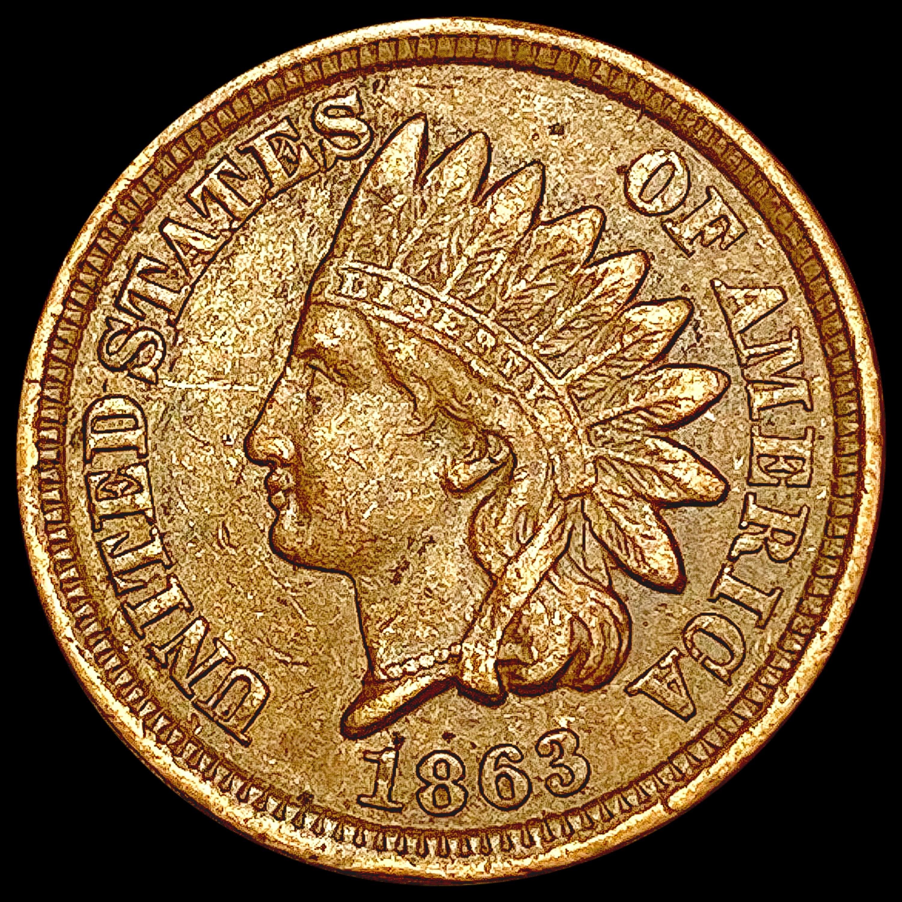 1863 Indian Head Cent CLOSELY UNCIRCULATED