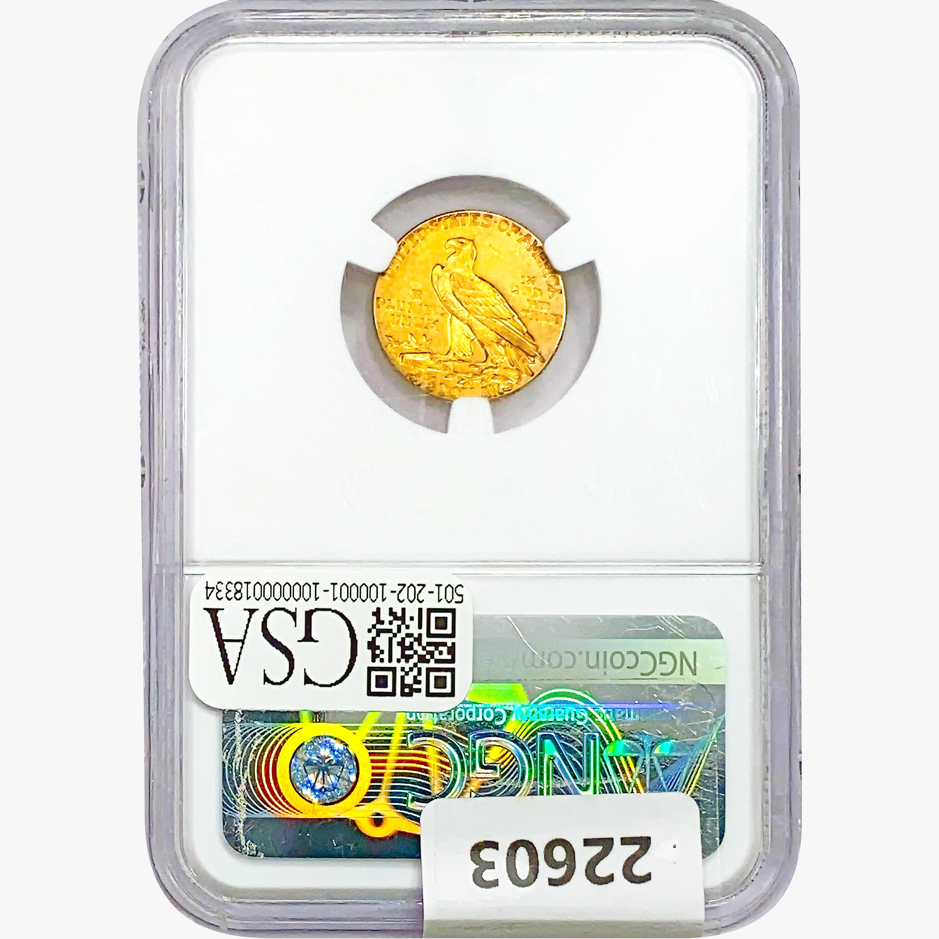 1925-D $2.50 Gold Quarter Eagle NGC MS62