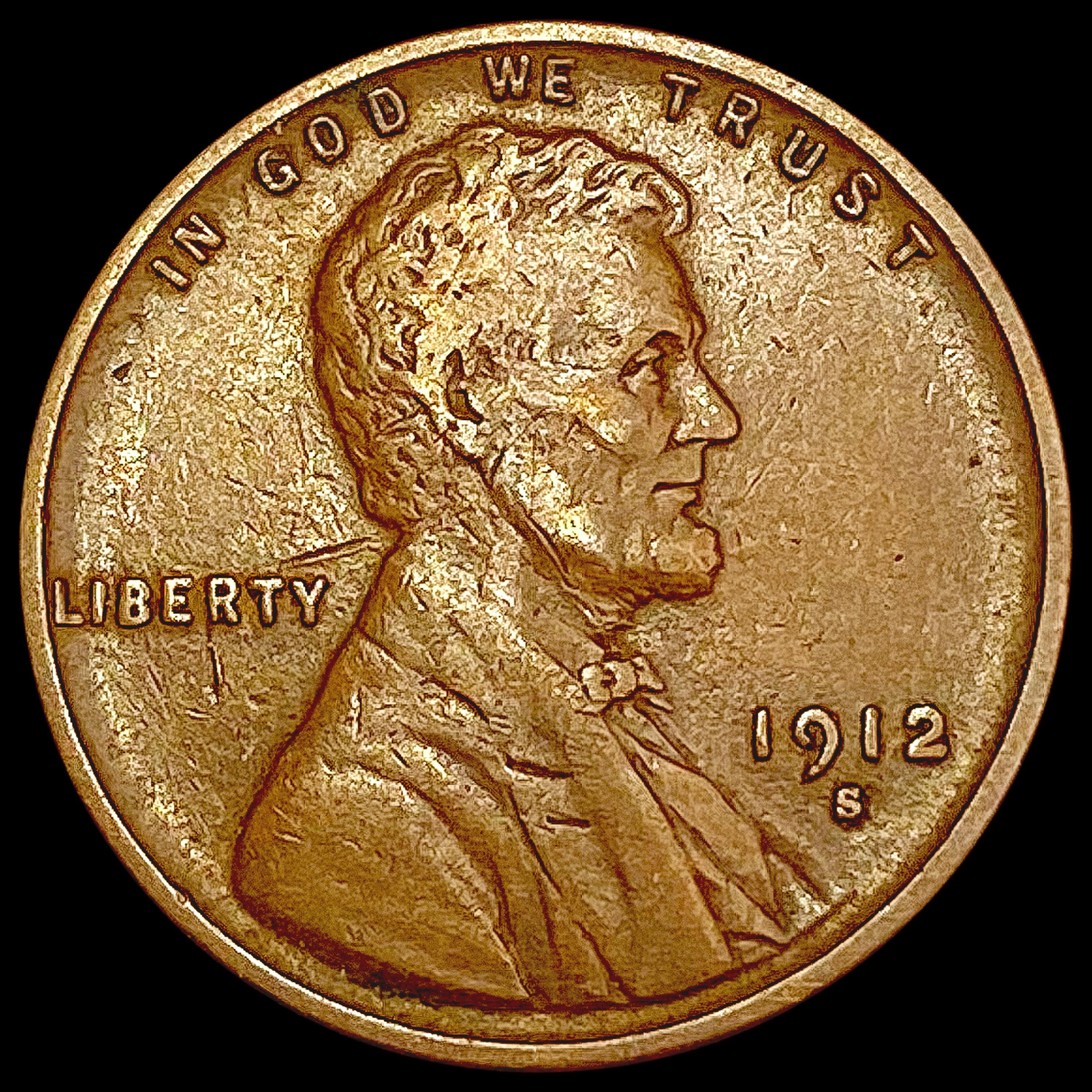 1912-S Wheat Cent NEARLY UNCIRCULATED