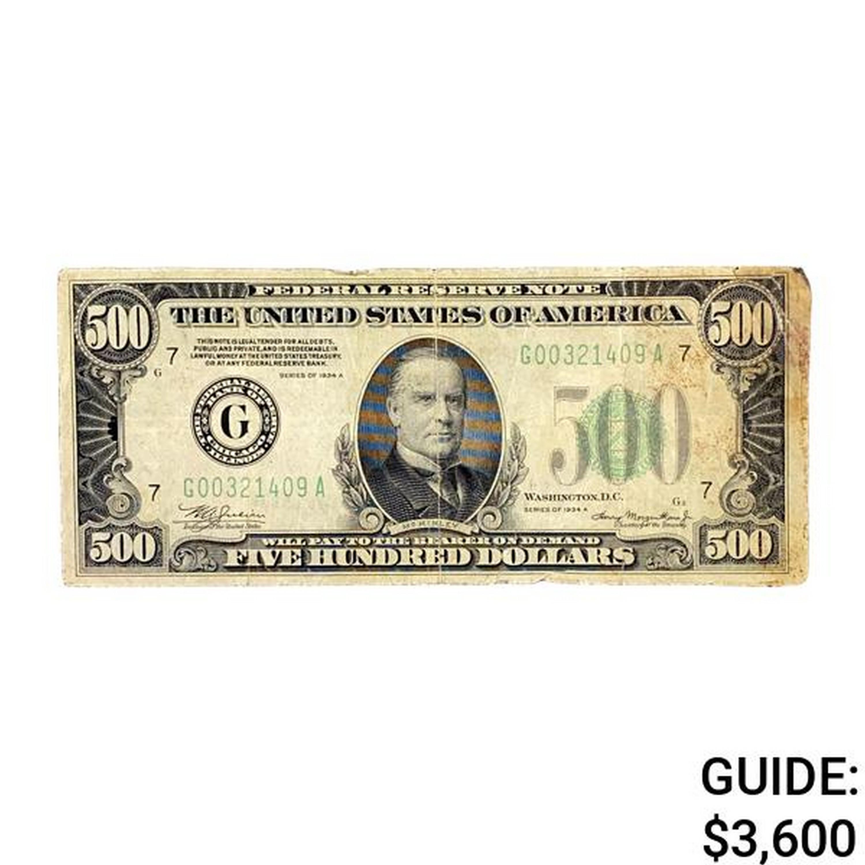 1934 $500 Federal Reserve Note