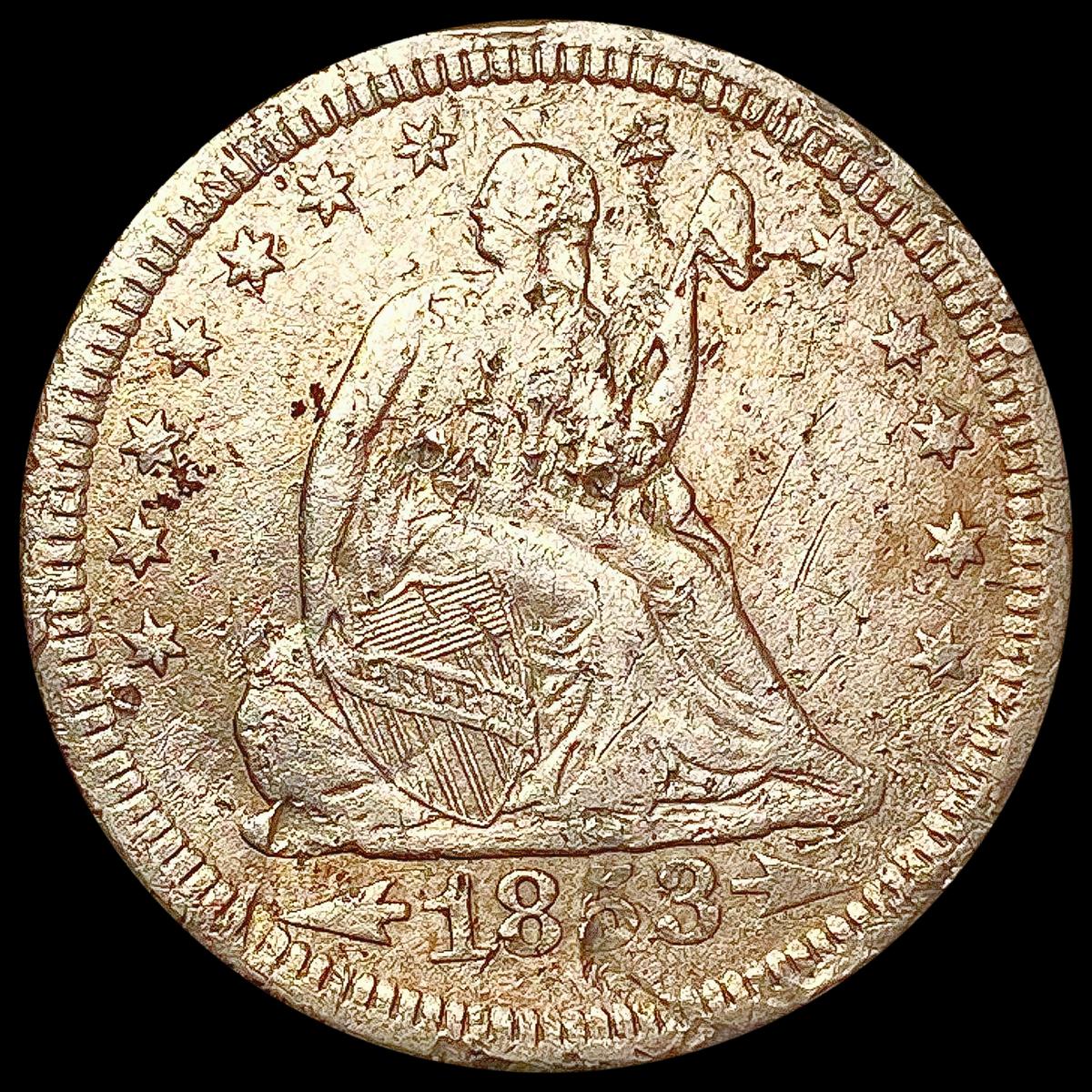 1853 Seated Liberty Quarter NICELY CIRCULATED